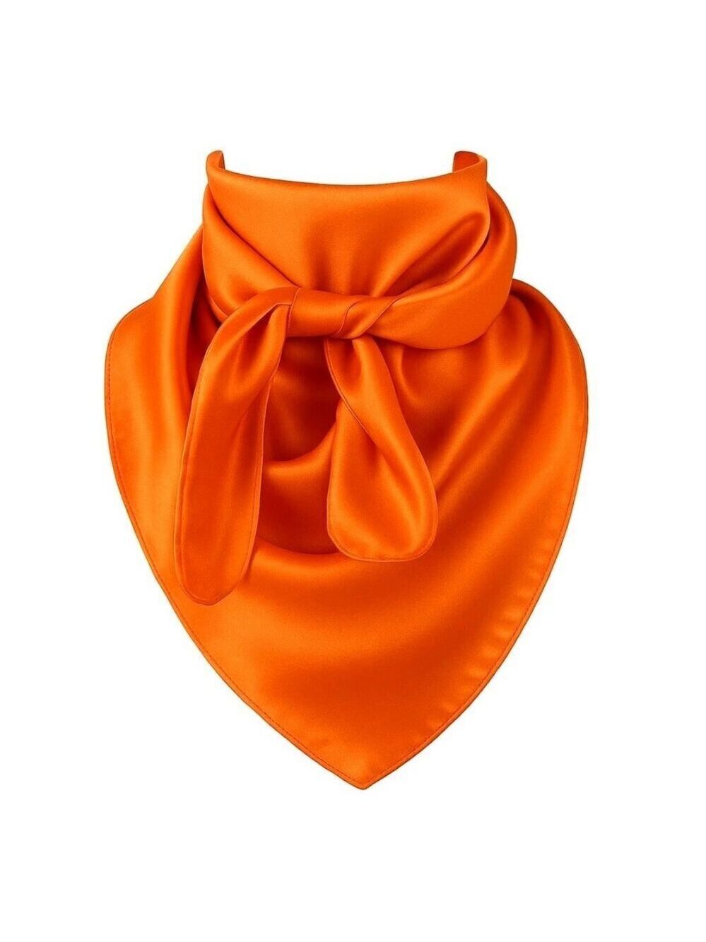 Orange Wild Rag Scarf 35x35 Satin Western Cowgirl Cowboy Bandana